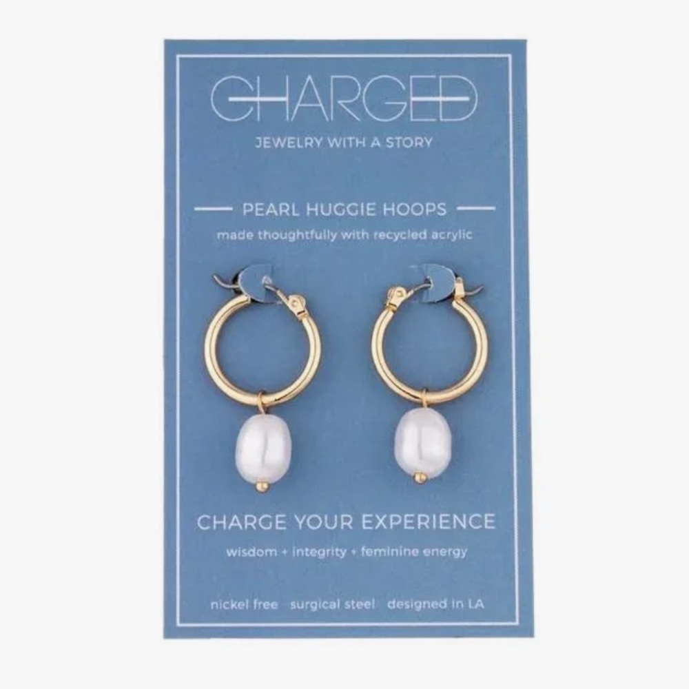 Charged Removable Pearl Huggie Earrings